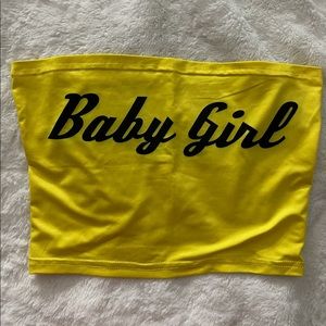 Yellow babygirl tube top